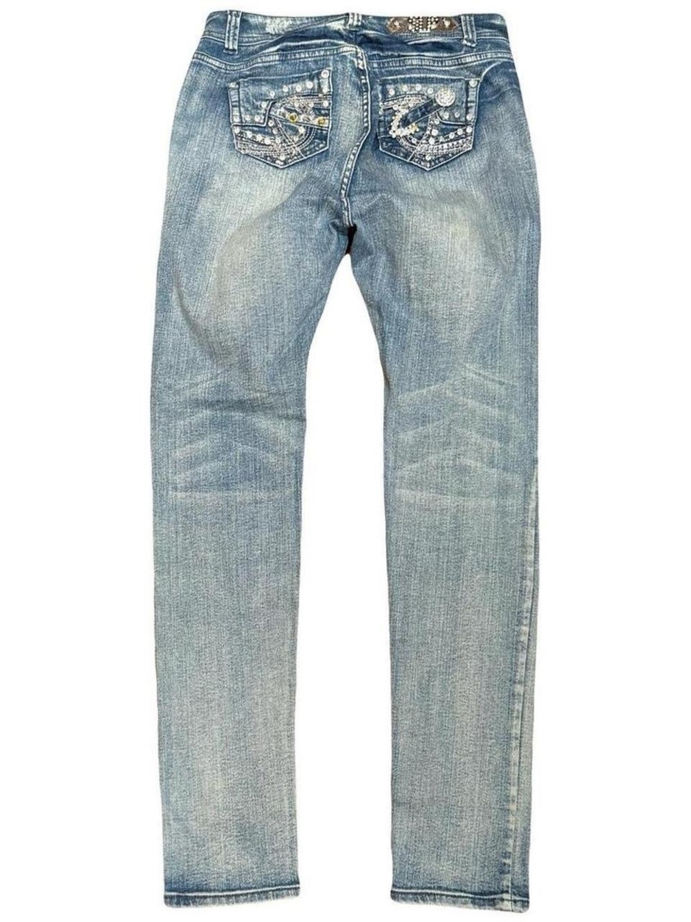 Y2K Sweet Look Bedazzled Embroidered Low Rise Skinny Jeans